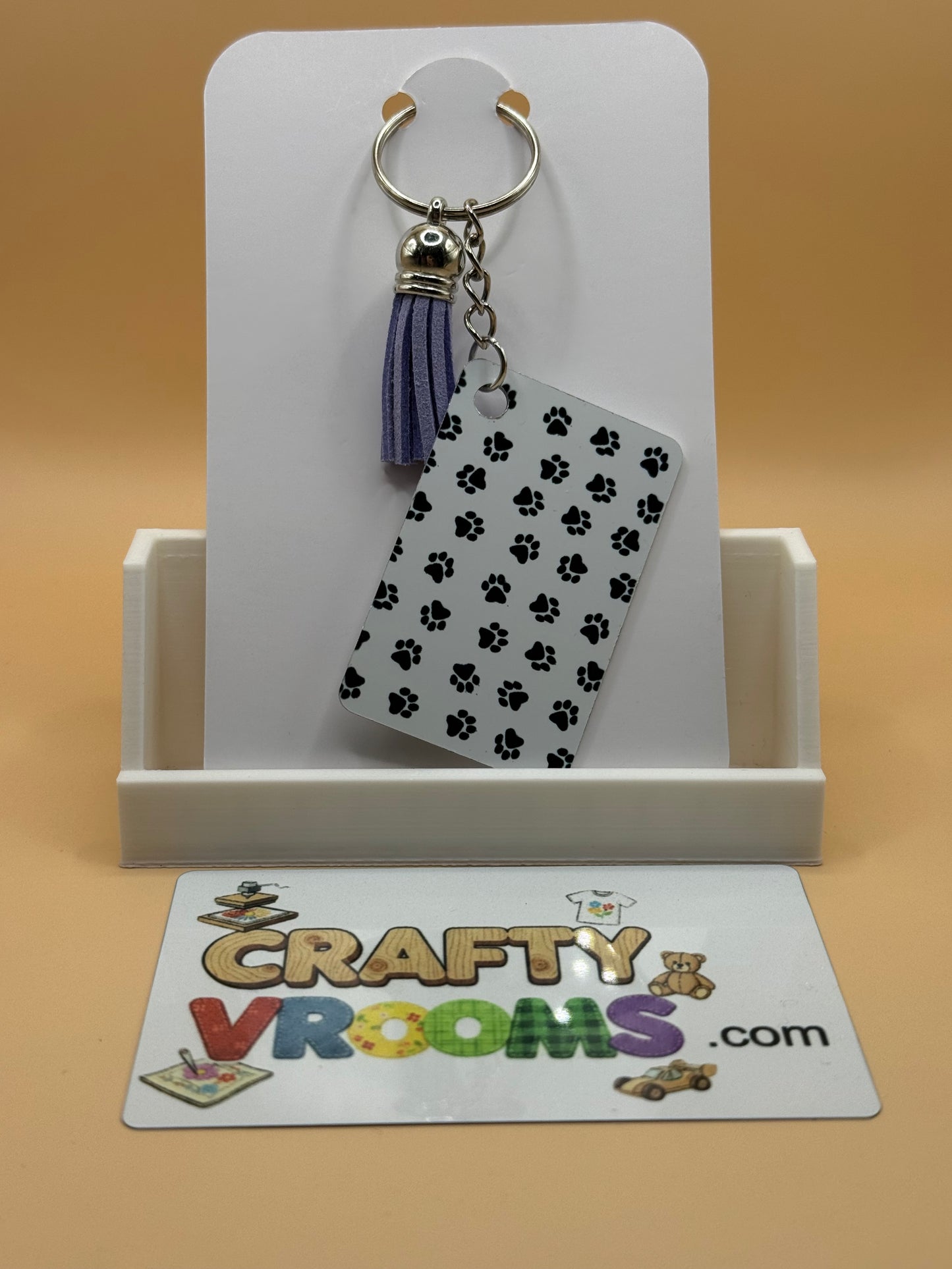 Rectangle keychain w/tassel - Basset Hound