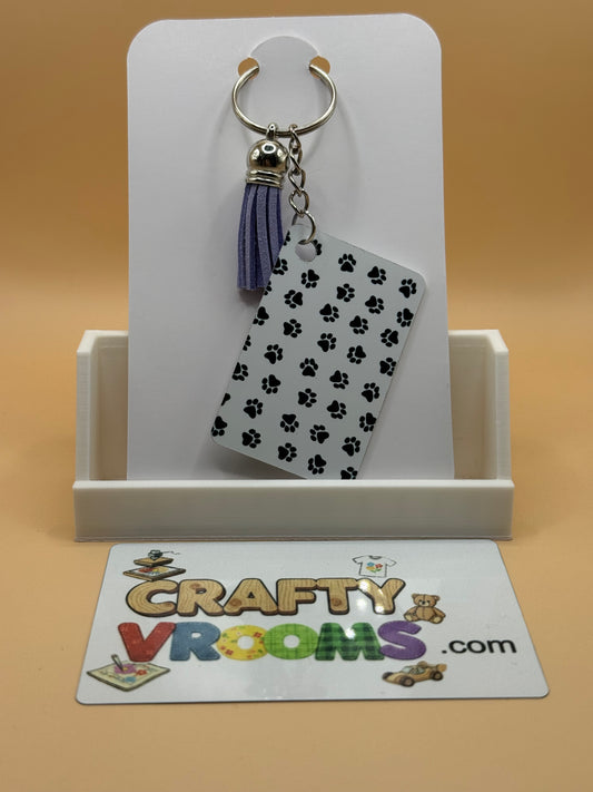 Rectangle keychain w/tassel - Australian Shepard