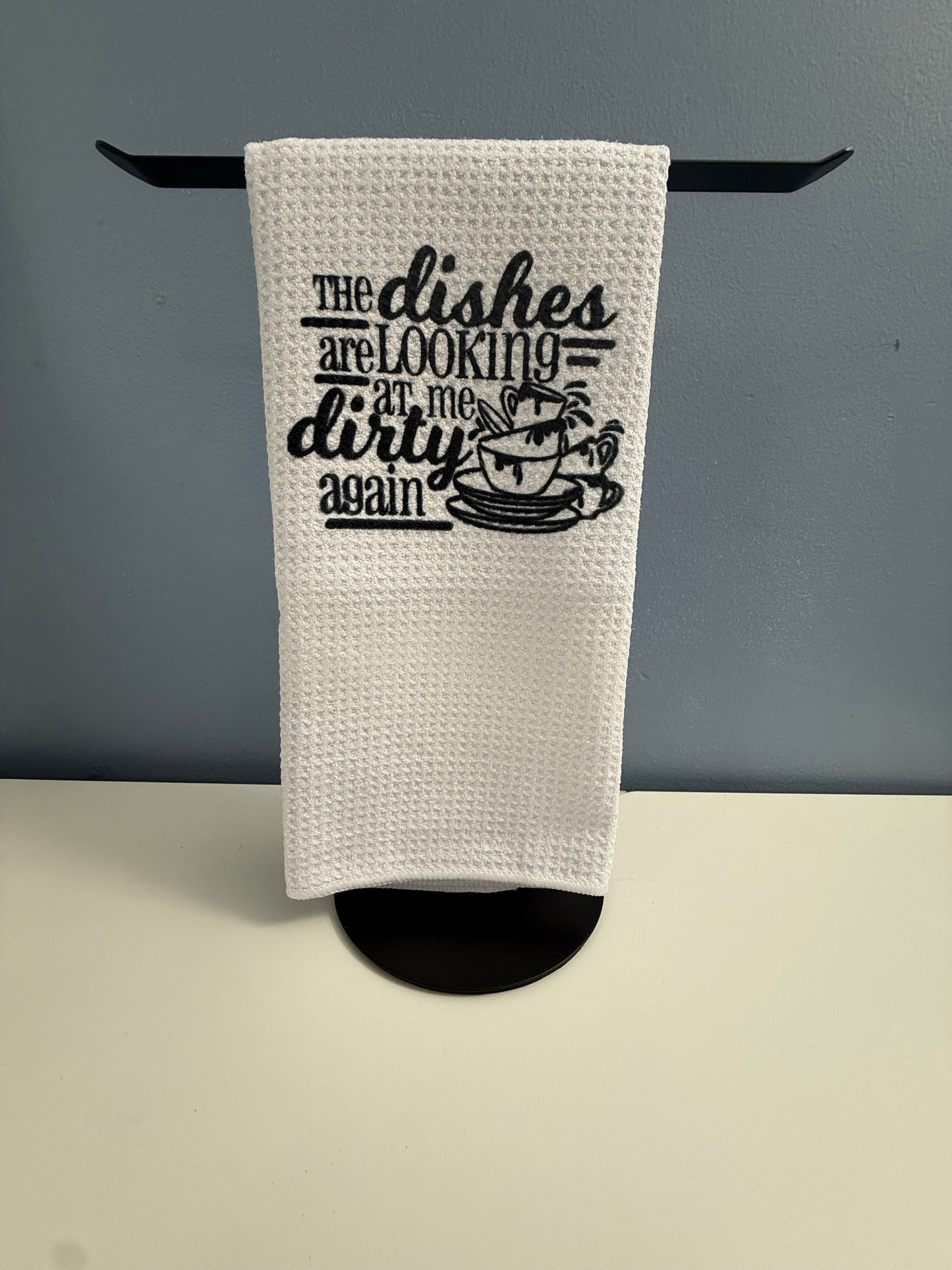 Dirty dishes towel
