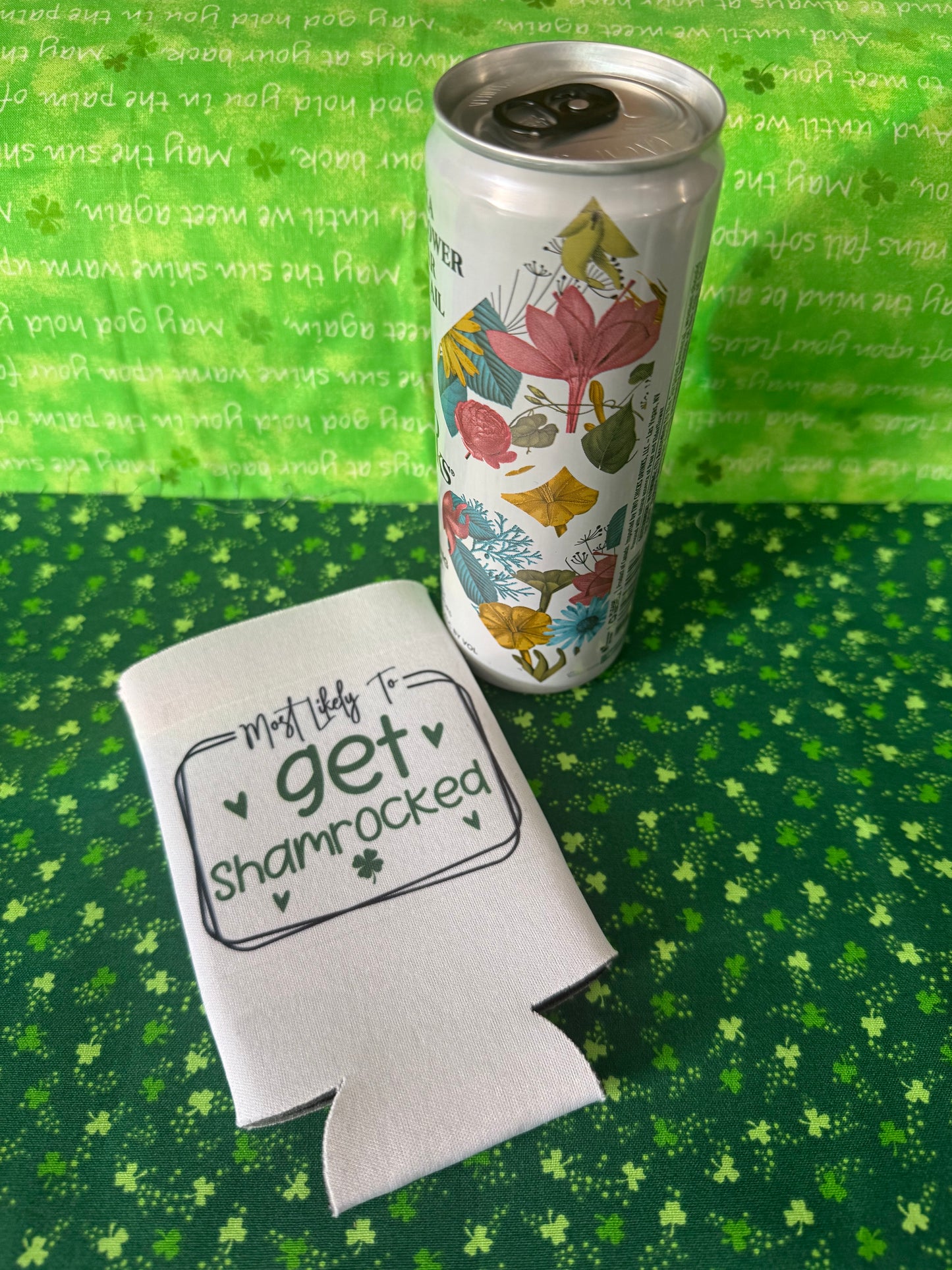 Skinny can koozie -Get Shamrocked