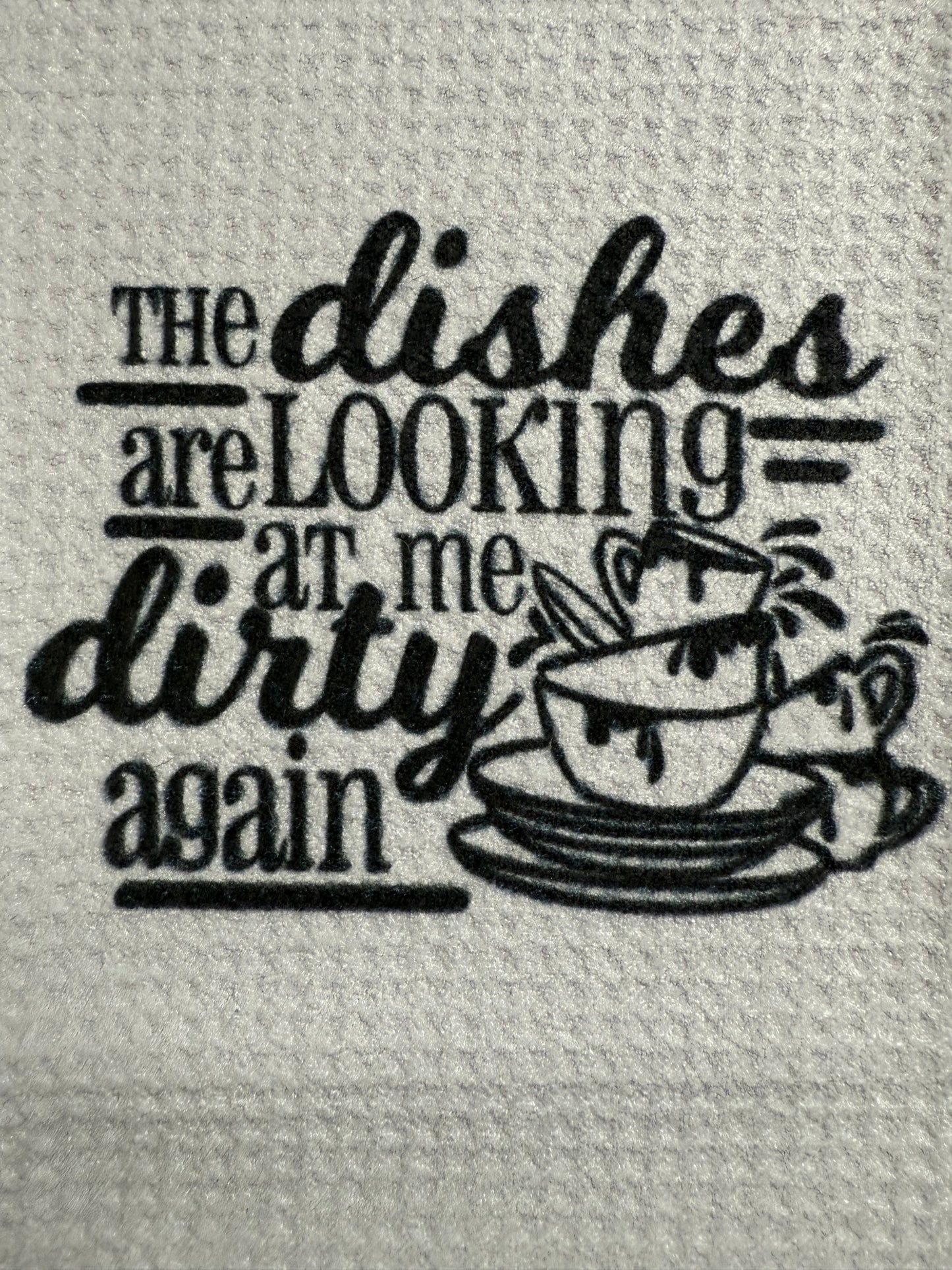 Dirty dishes towel
