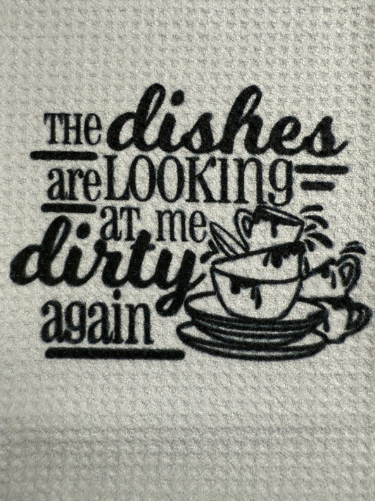 Dirty dishes towel